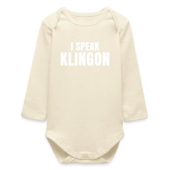 klingon, série culte, comédie - Body bébé manches longues biologique - écru doux - Devant