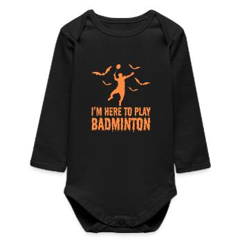 Badminton Halloween - Body bébé manches longues biologique - noir - Devant