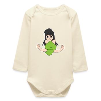 Anime - Baby Organic Long-Sleeved Bodysuit - soft Ecru - Front