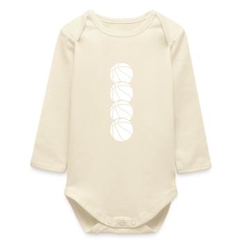 Basketball Bälle - Baby Organic Langarmbody - Natur - Vorne