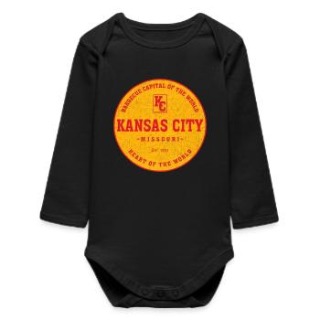 Cercle emblème du barbecue de Kansas City - Body bébé manches longues biologique - noir - Devant