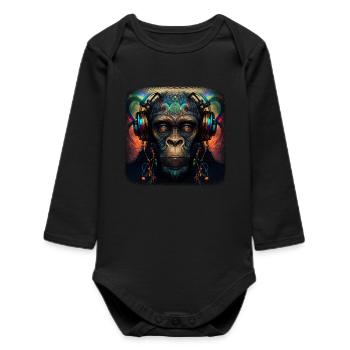 Cosmic DJ - Baby Organic Long-Sleeved Bodysuit - black - Front