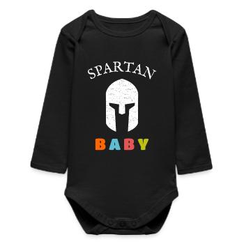 Spartanischer Babykrieger - Baby Organic Langarmbody - Schwarz - Vorne