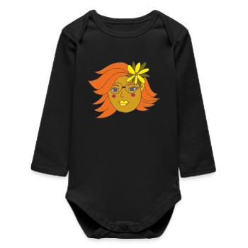 girl in summer - Baby Organic Langarmbody - Schwarz - Vorne
