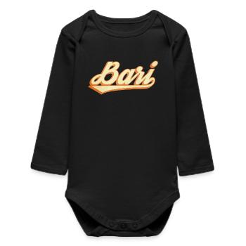 Vintage Bari lettering - Baby Organic Long-Sleeved Bodysuit - black - Front