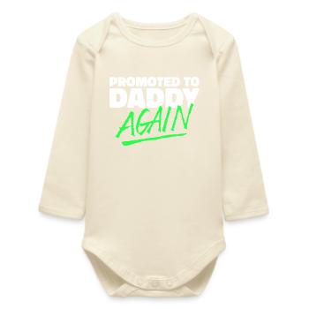 Parents Pregnant Dad Cool Saying Family Happiness - Baby Organic Long-Sleeved Bodysuit - soft Ecru - Front