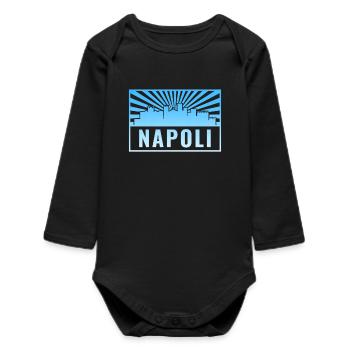 Napoli Skyline Sunbeams - Baby Organic Long-Sleeved Bodysuit - black - Front