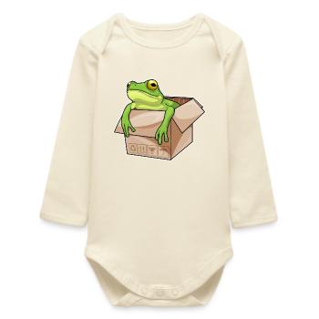 Frosch Karton - Baby Organic Langarmbody - Natur - Vorne