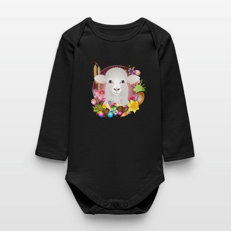 Das Schaf oder Lamm als Frühlings & Ostern Motiv Baby Organic Langarmbody