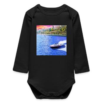 natural view - Baby Organic Long-Sleeved Bodysuit - black - Front