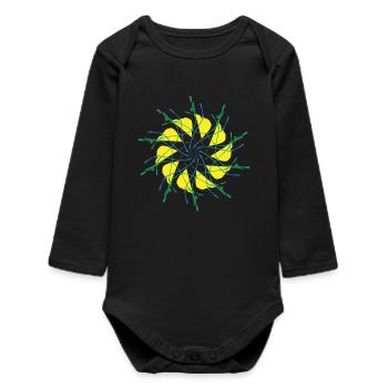 Zufallsmuster gekreist - Baby Organic Langarmbody - Schwarz - Vorne