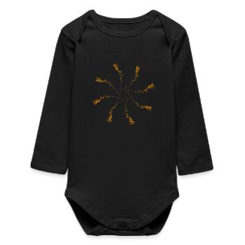 Firework pixel gyroscopic wind turbine - Baby Organic Long-Sleeved Bodysuit - black - Front