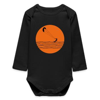 Kitesurfing - Baby Organic Long-Sleeved Bodysuit - black - Front