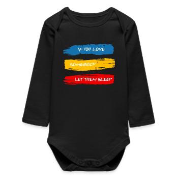 Let Them Sleep - Baby Organic Long-Sleeved Bodysuit - black - Front