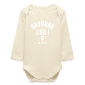 Bayonne, Bayonnais, Aviron Bayonnais, Bayonnaise - Body bébé manches longues biologique - écru doux - Devant