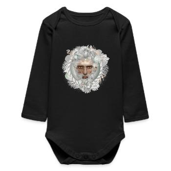 fascinating portrait of an Aquarius - Baby Organic Long-Sleeved Bodysuit - black - Front