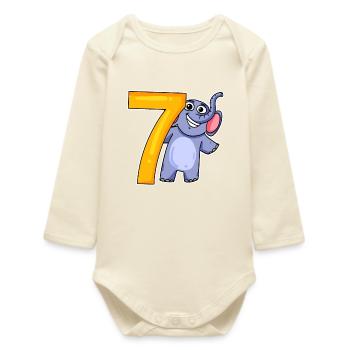 seven - 7 - Baby Organic Long-Sleeved Bodysuit - soft Ecru - Front