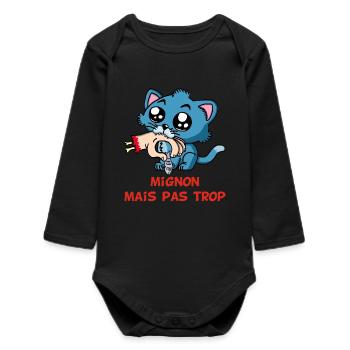 Mignon mais pas trop - Body bébé manches longues biologique - noir - Devant