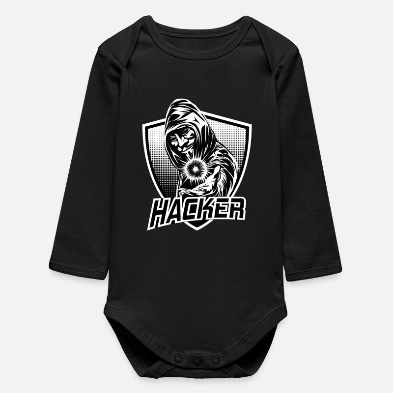 HACKER - Baby Organic Langarmbody - Schwarz