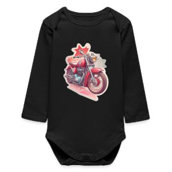 Conception de motos - Body bébé manches longues biologique - noir - Devant