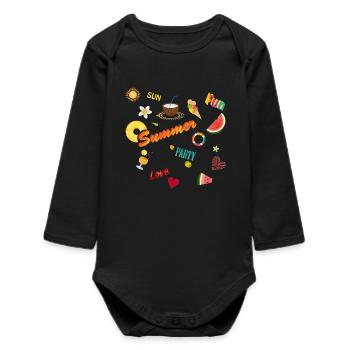 Soleil, été, plaisir et fête. Pot-pourri des sens - Body bébé manches longues biologique - noir - Devant