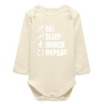 Drum Player Daily Routine - Baby Organic Long-Sleeved Bodysuit - soft Ecru - Front