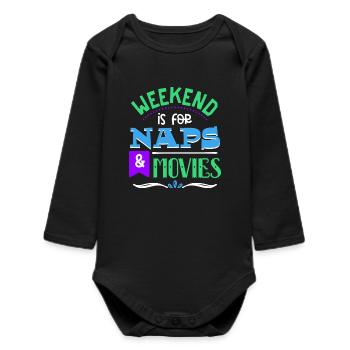 Watch Movie Statement Streaming Theater Movies - Baby Organic Long-Sleeved Bodysuit - black - Front