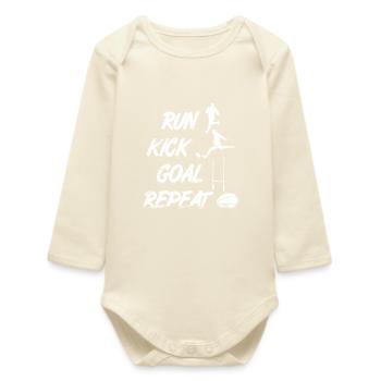 Rugby player routine - Baby Organic Long-Sleeved Bodysuit - soft Ecru - Front