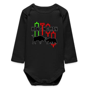 Trading Shirt Hanging Man R6Z - Baby Organic Long-Sleeved Bodysuit - black - Front