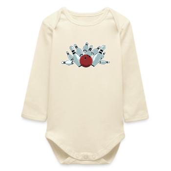 Frappe de bowling - Body bébé manches longues biologique - écru doux - Devant