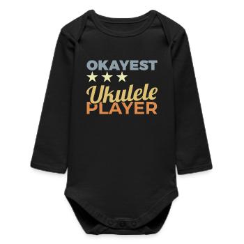 Average ukulelist - Baby Organic Long-Sleeved Bodysuit - black - Front