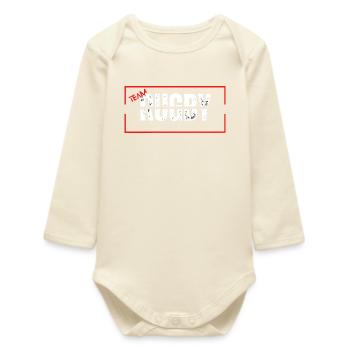 Team rugby red - Baby Organic Long-Sleeved Bodysuit - soft Ecru - Front