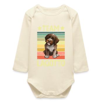 Hund Lagotto Romagnolo - Baby Organic Langarmbody - Natur - Vorne