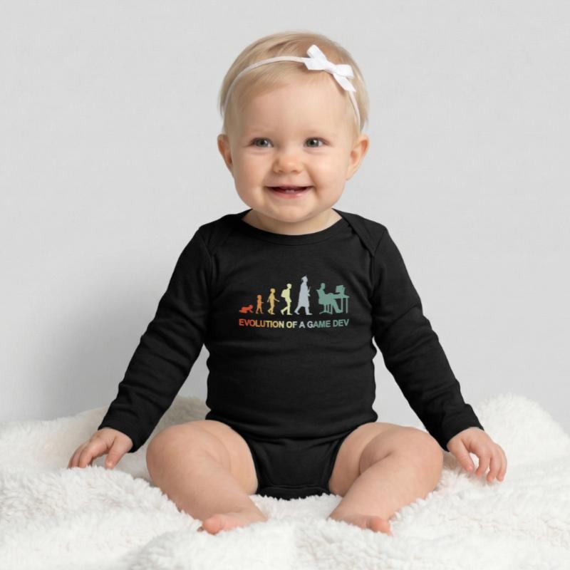 Game Dev Evolution Baby Organic Langarmbody