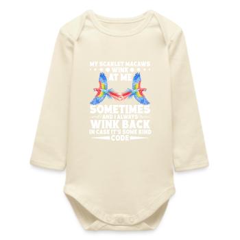 Meine Scharlachroten Aras zwinkern mir manchmal zu - Baby Organic Langarmbody - Natur - Vorne