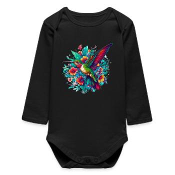 Colibri - Body bébé manches longues biologique - noir - Devant