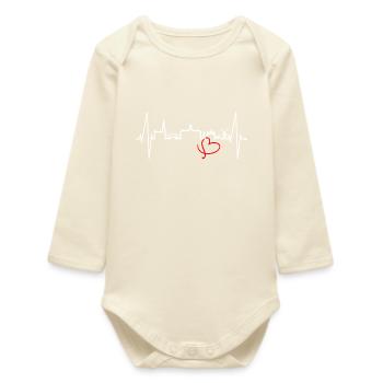 Amsterdam Skyline Niederlande Herzschlag Holland - Baby Organic Langarmbody - Natur - Vorne