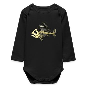 Fish - Baby Organic Long-Sleeved Bodysuit - black - Front