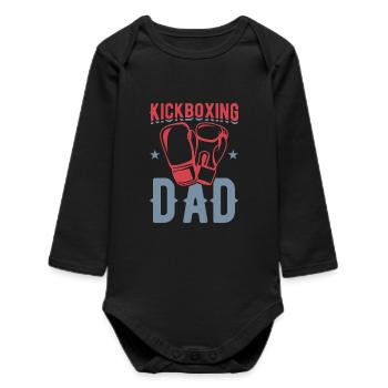 Kickboxing Dad - Baby Organic Long-Sleeved Bodysuit - black - Front