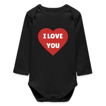 I love you - Body bébé manches longues biologique - noir - Devant