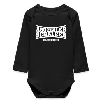 Asozialer Schalker Gelsenkirchen | Farbe änderbar - Baby Organic Langarmbody - Schwarz - Vorne