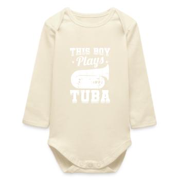 Tuba boy - Baby Organic Long-Sleeved Bodysuit - soft Ecru - Front