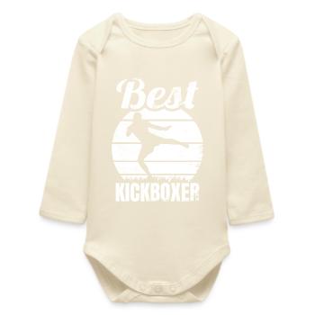 Best Kickboxer - Baby Organic Long-Sleeved Bodysuit - soft Ecru - Front