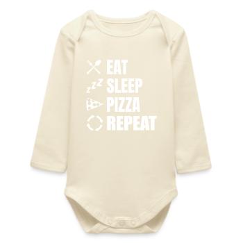 Manger Dormir Pizza Répéter - Body bébé manches longues biologique - écru doux - Devant