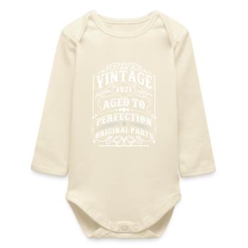 Jahrgang 1971 Mann Mythos Legende 52. Geburtstag - Baby Organic Langarmbody - Natur - Vorne