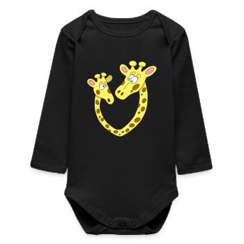 Coeur de girafe - Body bébé manches longues biologique - noir - Devant