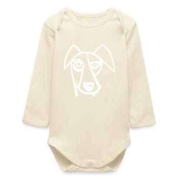Drôle de chien blanc - Body bébé manches longues biologique - écru doux - Devant