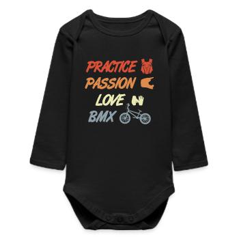 Devis BMX - Body bébé manches longues biologique - noir - Devant