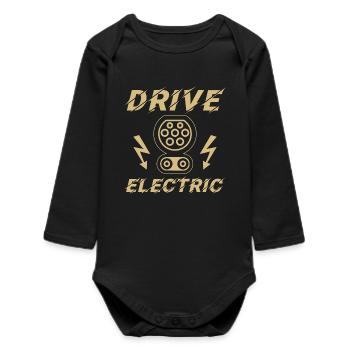 Drive Electric CCS Combo 2 Supercharge Elektro - Baby Organic Long-Sleeved Bodysuit - black - Front