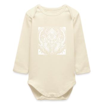 Demonic Devil on Pagan Tribal - Baby Organic Long-Sleeved Bodysuit - soft Ecru - Front